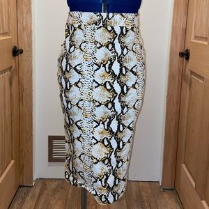 Snakeskin Bodycon Skirt